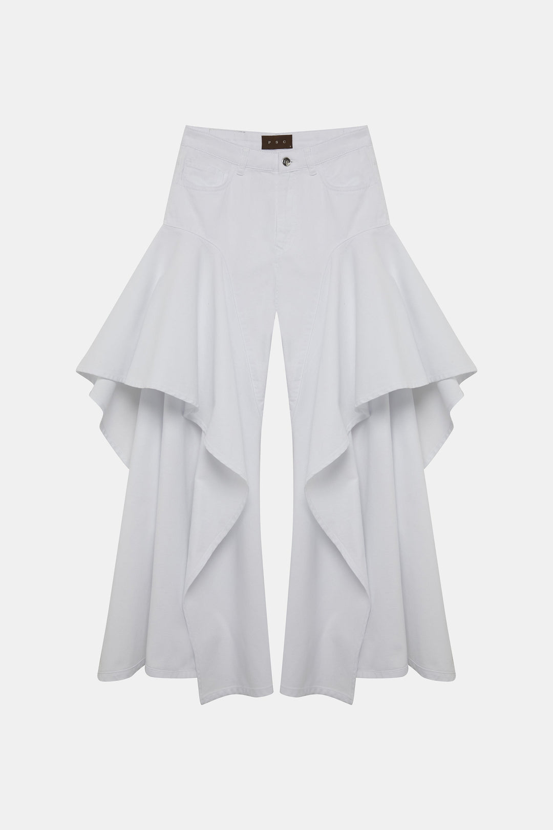 Ruffle Jeans White