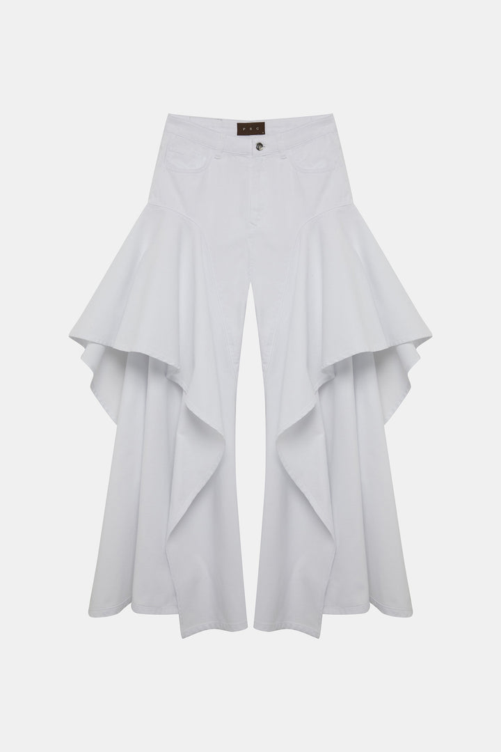 Ruffle Jeans White
