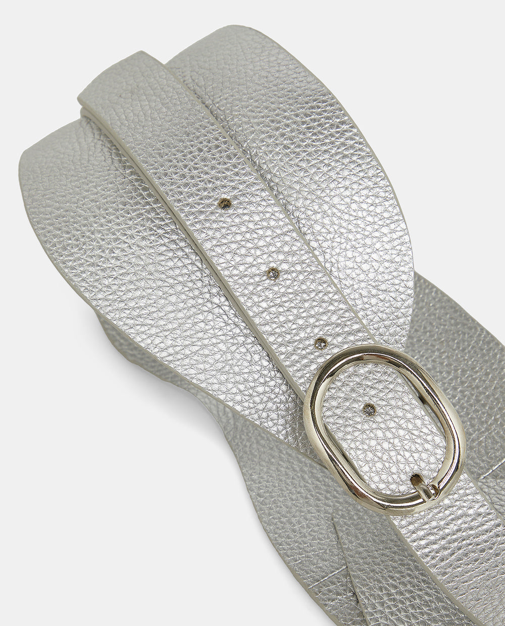 Silver Leather Belt