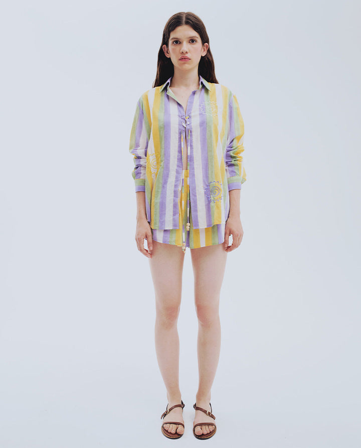 Yellow Striped Shorts