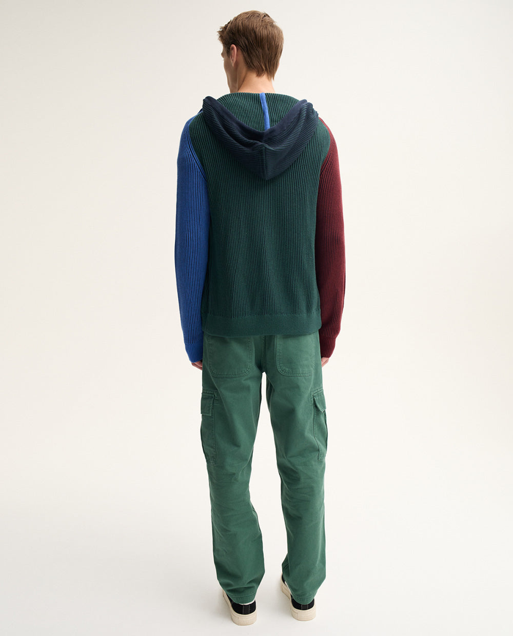 Multicolor Knit Zipped Hoodie