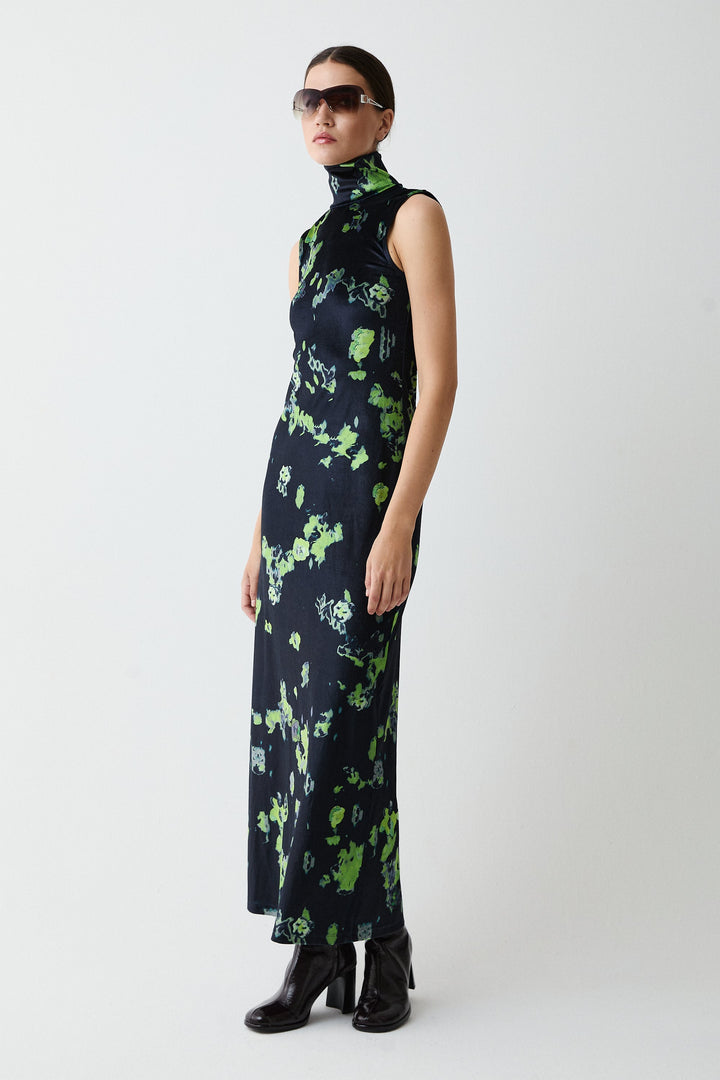 Sage Velvet Dress