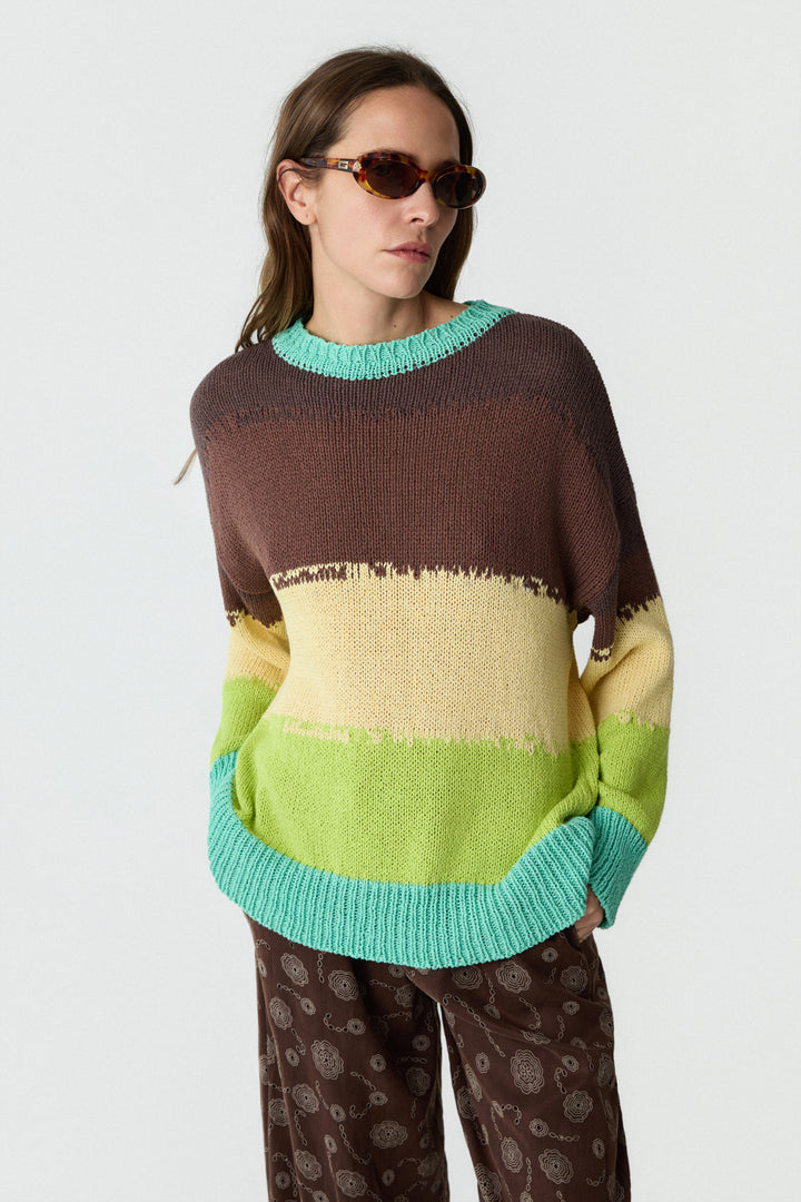 PSC Striped Jumper Brown