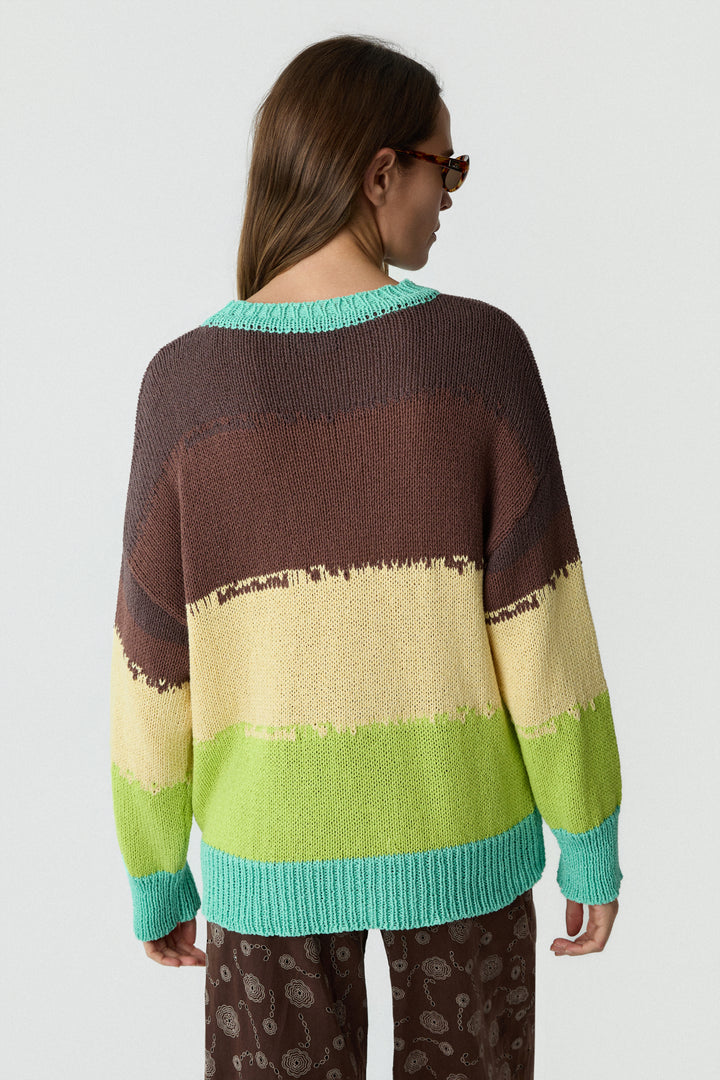 PSC Striped Jumper Brown