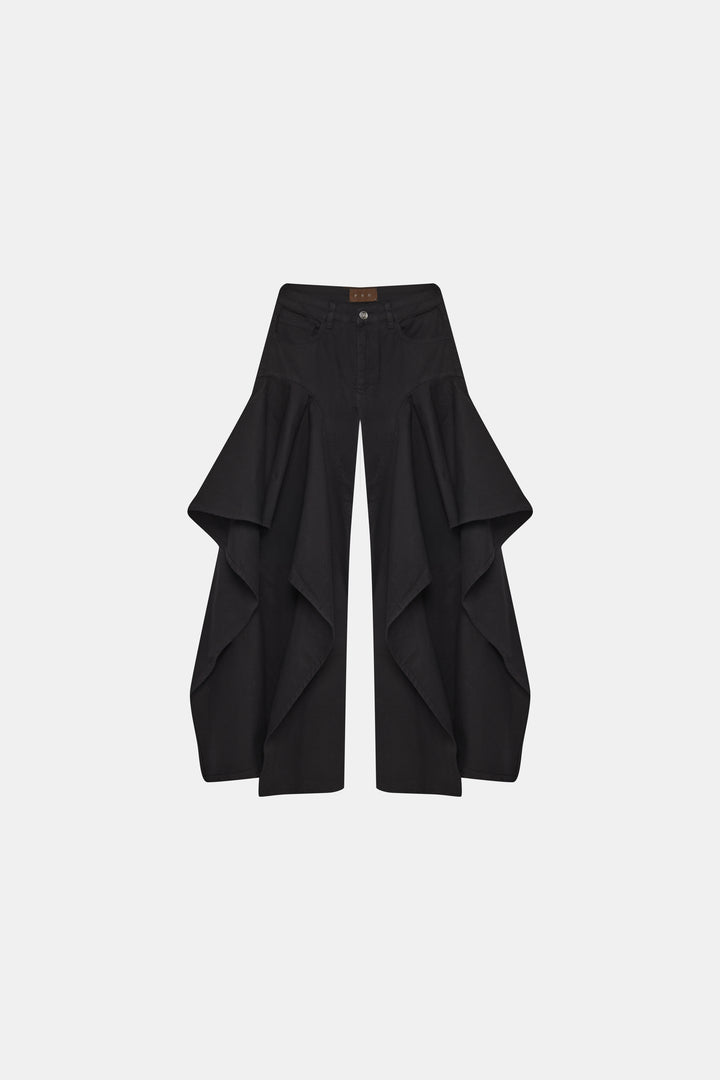 Ruffle Jeans Black
