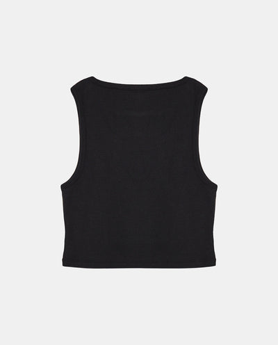 Late Checkout Black Tank Top