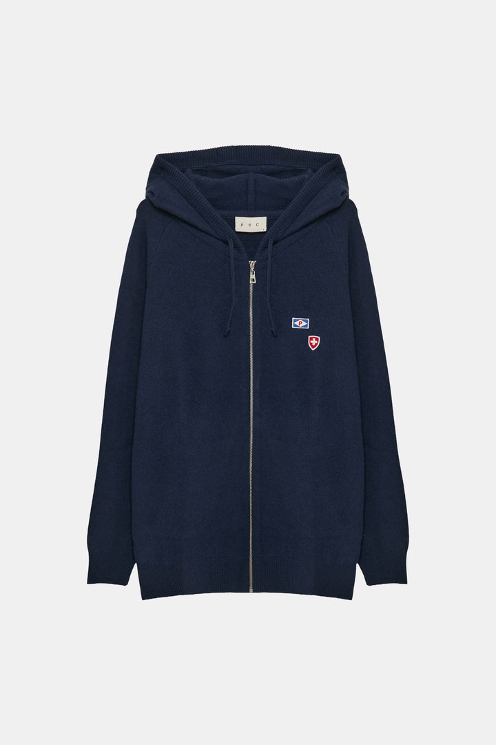 Flag Knit Zipped Hoodie