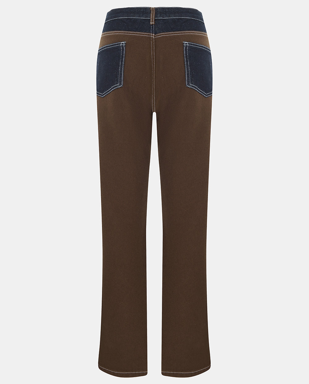 Brown Patchwork Jeans