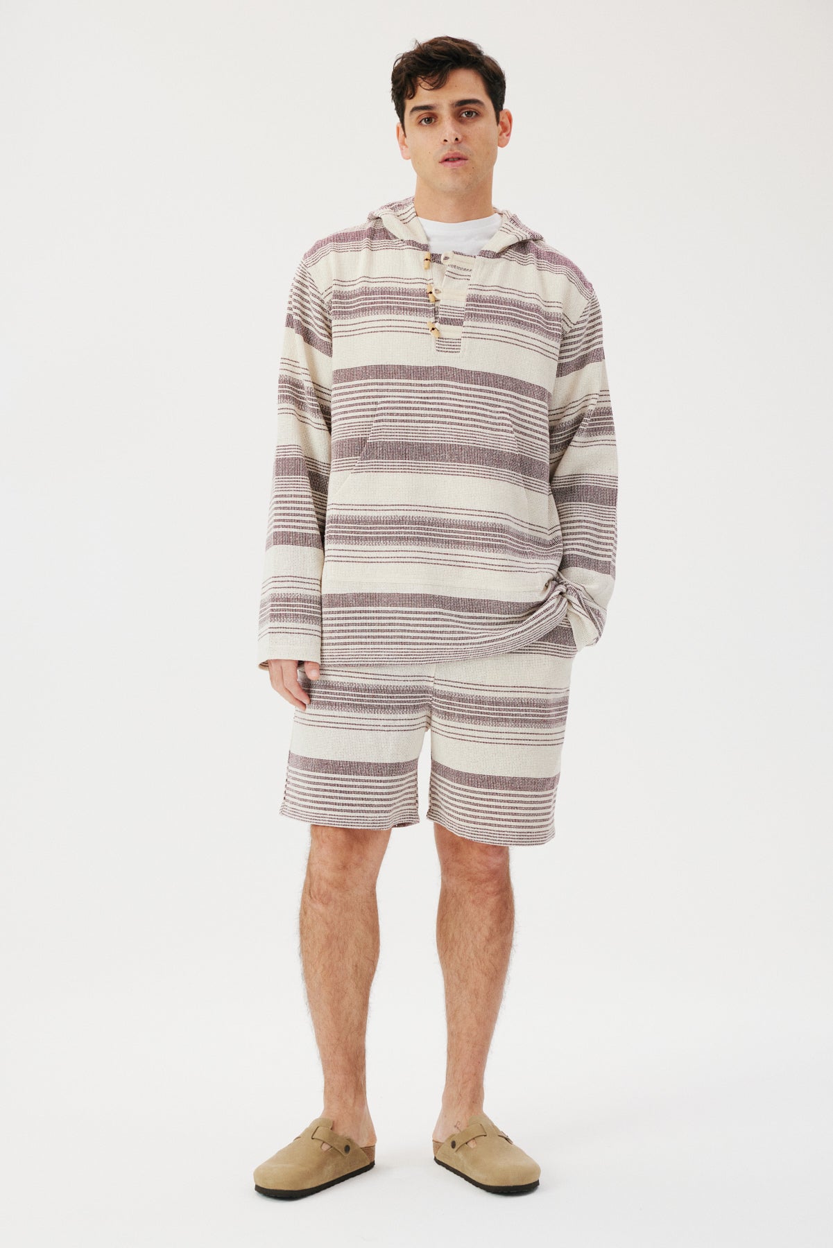 Striped Hoodie Men Top