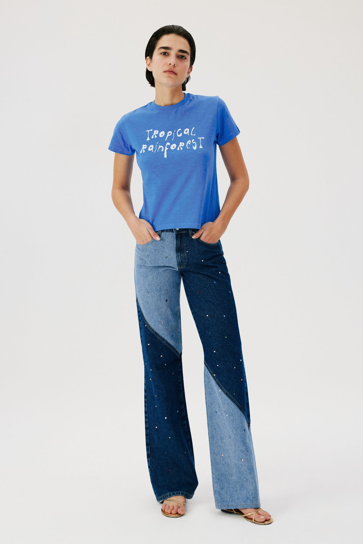 Patchwork Blue Jeans